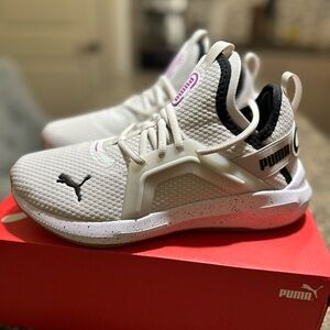 Puma White and Black Sport Sneakers